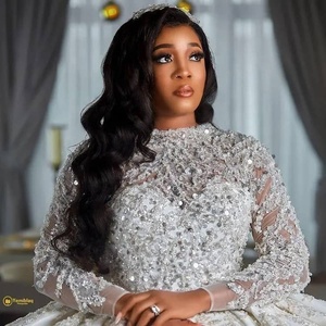 Abiti da Sposa Stile Arabo di Lusso 2023, Maniche Lunghe, Taglie Forti, Gonna Voluminosa Scintillante, Abiti da Sposa Robe De Marriage - Product Image 5