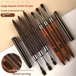 Wooden Handle Nail Brush Big Square Round Head Phototherapy <b>Builder</b> Gel Pen Custom Logo Salon Manicure Nail Art Brush - Product Image 3
