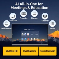 Panel Interaktif Elektronik 98 Inci 20/40 Titik Sentuh IR Android 14 Sistem Ganda Layar Anti Silau 4K 8+128GB Stand Pameran