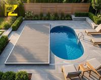 Couverture de piscine coulissante motorisée, terrasse à charge lourde, base en alliage 6063, revêtement de sol en aluminium emboîtable pour cour arrière