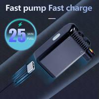 Mini pompe à air en plastique 100 PSI, pompe électrique portable pour vélo, valves Schrader/Presta, charge Type-C, contrôle intelligent de la pression, vélos