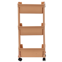 Chariot de rangement rectangulaire multi-couleurs à 4 roues, petit chariot utilitaire en plastique pour la maison