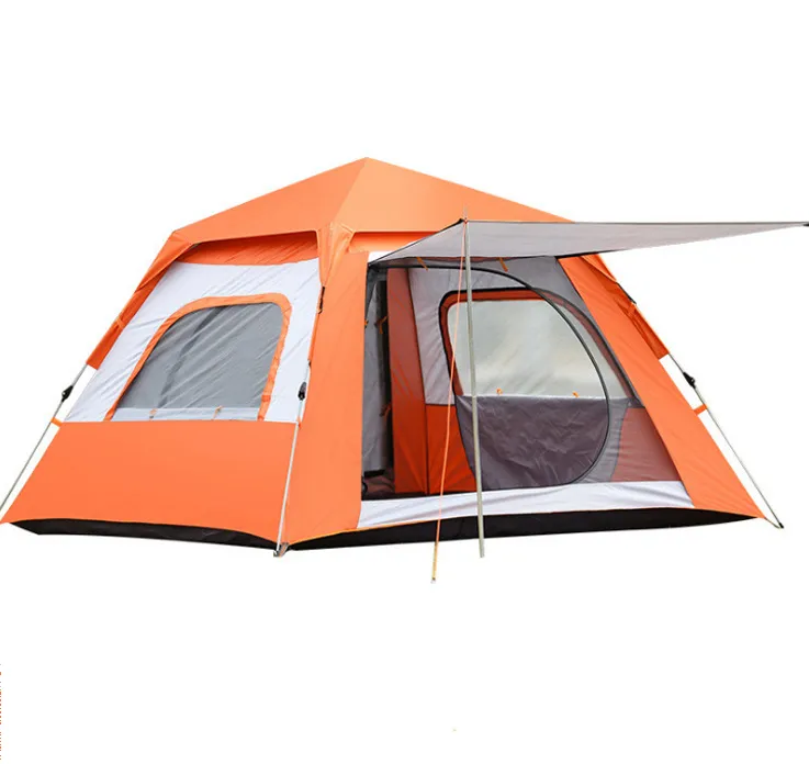 Большая автоматическая быстрооткрывающаяся палатка для использования на открытом воздухе, водонепроницаемое оборудование для кемпинга и пешего туризма на 4 человека