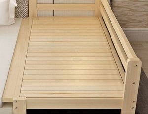 <span class=keywords><strong>Cama</strong></span> Infantil de Madera Maciza con Barandilla, Cuna Individual Económica, <span class=keywords><strong>Cama</strong></span> Grande Combinable para Bebés - Product Image 4