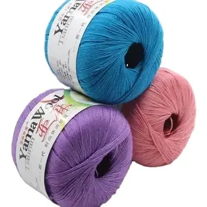 Cotton Linen Silk Blended Yarn for Knitting and Weaving Machine hat knitting thread crochet lace thick thread /crochet lace yarn