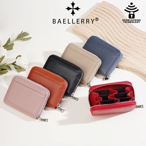 Baelerry Women's <b>Wallet</b> Genuine Leather RFID Blocking Compact Card <b>Holder</b> Red Blue - Product Image 3