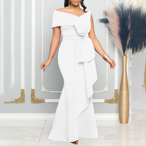 فستان ماكسي نسائي بتصميم حديث مع فيونكة لحفلات السهرة والمناسبات - Product Image 4