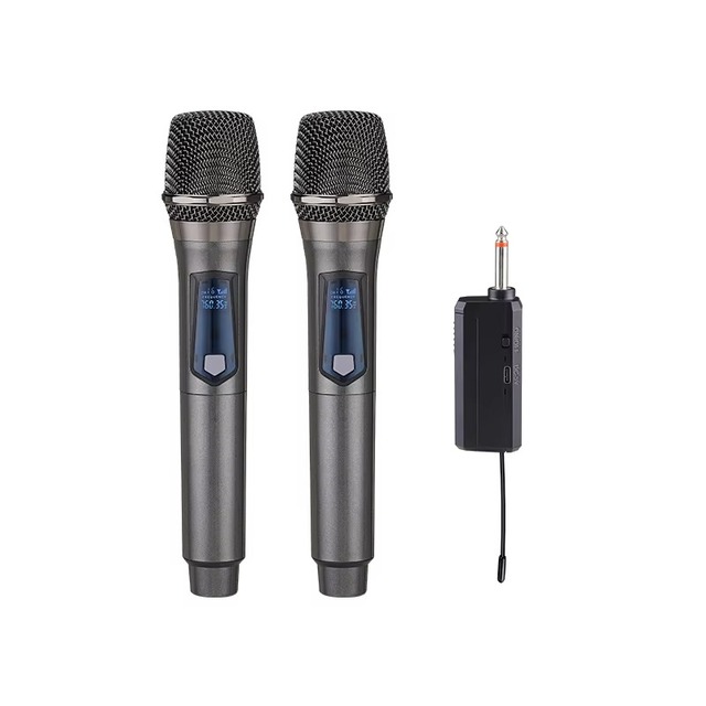Professional Handheld Wireless Dynamic Uhf Mic Rechargeable Stage Performance Microphone Vhf Wireless Karaoke Mic for Church