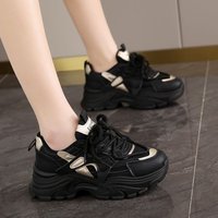 Nouvelles baskets décontractées à bout rond et semelle épaisse pour femmes et étudiantes, style fabricant