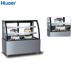 Thông gió làm mát kính cong inox hiển thị lạnh Pastry truy cập với 3 kệ - Product Image 2