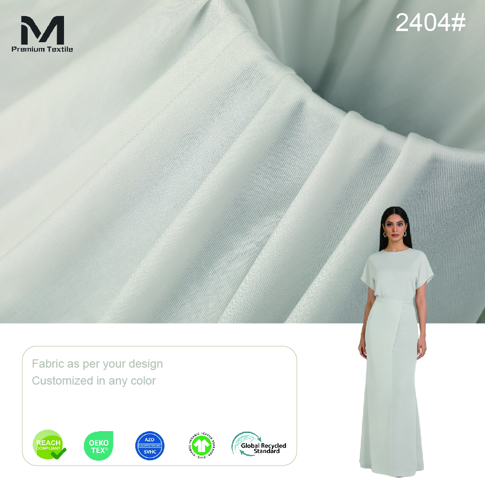 Bamboo Derived Lyocell Fabric Natural Fiber Soft Drape Eco Friendly for Sustainable Fashion OEKOTEX Certified Green Textile2404#