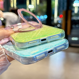 เคสโทรศัพท์พีซี IMD สีไล่ระดับสำหรับ iPhone 18 Pro Max 17 16 15 14 13 พร้อมขาตั้งหมุนได้ 360 องศา รองรับการชาร์จแบบแม่เหล็ก - Product Image 6