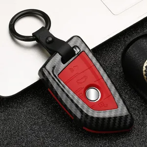 Housse de clé de voiture en fibre de carbone pour BMW X1 X3 X5 X6 1 3 5 7 Series Fashion Car Key Cover Factory Sales Car Interior Accessories