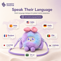 Borsa a tracolla mini in peluche indossabile AI, sfumato viola-blu, con funzione di clonazione vocale ChatGPT (80+ lingue), memoria a lungo termine, regalo multifunzione, certificazione CE