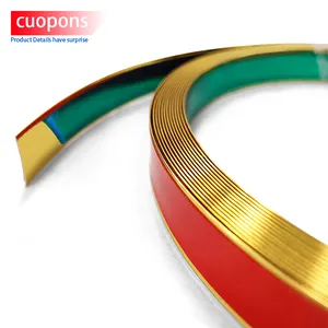 Toco Hot Sale 50mm Width Furnitures Gold Plastic Pvc Decorative Tile Flat Edging Band Tape Channel Trim Strips Edge Banding