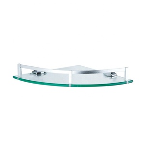 8mm 10mm templado en forma de abanico de esquina de baño estante de vidrio pulido borde - Product Image 1