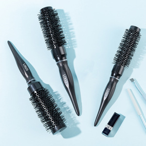 <b>Round</b> Hair <b>Brush</b> With Vent Nylon Bristles For Styling And Curling Men Women Use - Product Image 1