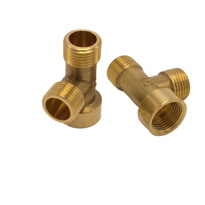 Adaptador de accesorios de tubería electrochapada de latón tipo T de 3 vías, conector acoplador, rosca interna <span class=keywords><strong>para</strong></span> aplicaciones de <span class=keywords><strong>agua</strong></span>, combustible y gas - Product Image 1