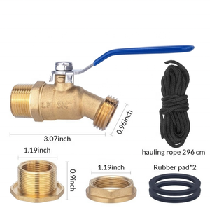 Robinet à bille en <span class=keywords><strong>laiton</strong></span> pour système <span class=keywords><strong>d</strong></span>'irrigation goutte à goutte, <span class=keywords><strong>raccord</strong></span> <span class=keywords><strong>d</strong></span>'entrée NPT mâle 3/4 pouces avec sortie de <span class=keywords><strong>tuyau</strong></span> <span class=keywords><strong>d</strong></span>'eau GHT mâle 3/4 pouces, robinet en <span class=keywords><strong>laiton</strong></span> lourd - Product Image 4