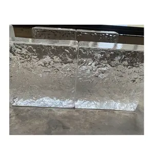 Bloque de ladrillos de vidrio decorativo para pared de escaparate, bloques de vidrio de construcción de fusión en caliente de cristal, ladrillos cuadrados de vidrio sólido, pared de ladrillos