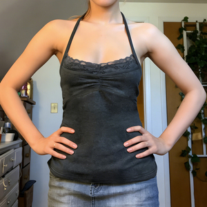 Top de Mujer con Encaje, Cuello en V, Halter, Sin Mangas, Tejido, Camisola Casual de Verano, Top de Moda para Damas - Product Image 3