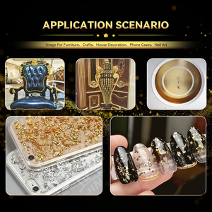 500 teile/beutel sehr schönes Blattgold 9*9cm Vergoldung Dekoration Maniküre Malerei Zeichnung Imitation Blattgold Blätter Silber Blätter - Product Image 2