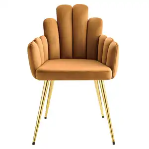 최신 디자인 호화스러운 여가 노랗고 덮개를 씌운 직물 식사 다방 의자