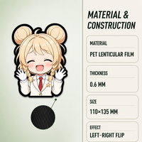 Pegatinas Lenticulares 3D con Movimiento de Anime de Chicas Lindas, Impresión Joyprint, Resistentes al Agua, para Coche, Portátil, Refrigerador