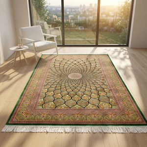 Alfombra de Seda Pura de Lujo Moderna, Hecha a Mano, Anudada Artesanalmente, Diseño Personalizado, Lavable, Antideslizante, para Sala de Estar y Dormitorio - Product Image 1