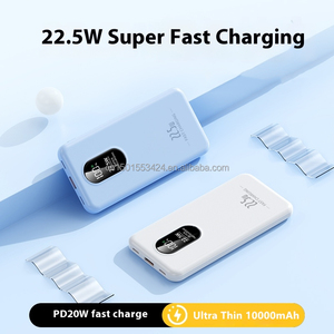 Venta caliente 22,5 W Power Banks 10000mAh Paquete <span class=keywords><strong>de</strong></span> batería <span class=keywords><strong>externa</strong></span> Pantalla digital Cargador portátil <span class=keywords><strong>de</strong></span> la USB-C PD 20W <span class=keywords><strong>Carga</strong></span> rápida - Product Image 2