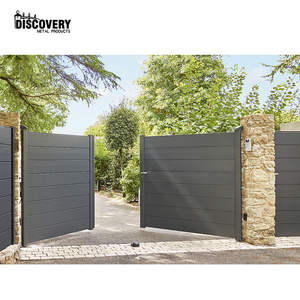 Nouvelle porte battante en aluminium allée <span class=keywords><strong>portail</strong></span> gris moderne porte battante électrique Double portes coulissantes pour maison de banlieue - Product Image 6