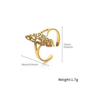 Anillo de Acero Inoxidable 316L con Mapa de Irán, Chapado en Oro PVD de 14k/18k, Personalizado al por Mayor, Antideslustre, para Mujer - Product Image 6