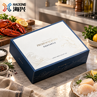 Boîte cadeau personnalisée imprimée CMYK pour fruits de mer, emballage en carton ondulé de luxe pour paniers de fruits de mer séchés haut de gamme