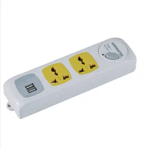 2 way 3 way 4 way USB electrical extension socket board plug surge protector power strip with on/off switch and indicator light