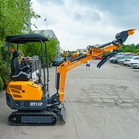 Mini-excavatrice sur chenilles de 1 tonne avec cabine, ventilateur, extincteur, cabine scellée résistante aux UV, pour travaux sur gravier, PRÊTE À ÊTRE EXPÉDIÉE, Stock US