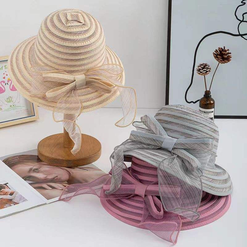 Cute Sun Hat Wide Brim Elegant Foldable Beach Sun Hat Visor Cap