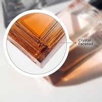 Flacon de parfum de luxe 100 ml en verre dépoli carré, dégradé, à facettes, avec pompe pulvérisatrice à fond épais, pour parfum de niche, sérigraphie