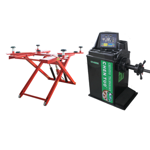 Elevador de Tijera Hidráulico Chen Tuo CT-603 para Reparación de Automóviles, Equipo de Taller, Capacidad de 3 Toneladas, Marco Rojo, Unidad de Control Negra - Product Image 1