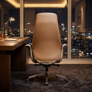 Chaise de bureau ergonomique moderne de luxe en cuir, fauteuil inclinable avec appui-tête, chaise de direction pivotante en cuir véritable, <span class=keywords><strong>hauteur</strong></span> réglable, garantie 5 ans - Product Image 2