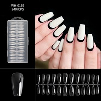 240 pièces/boîte acrylique faux ongles conseils Gel doux couverture complète ongles fins presse sur l'extension des ongles