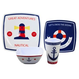 <span class=keywords><strong>2025</strong></span> mùa hè hải lý <span class=keywords><strong>melamine</strong></span> Bộ đồ ăn đặt 16 cái vuông tấm bát chén tùy chỉnh cho khách sạn nhà hàng - Product Image 5