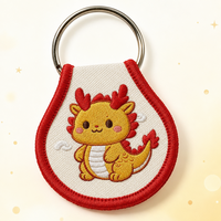 Porte-clés brodé personnalisé, fabrication OEM, vente en gros, porte-clés en tissu de forme variée, tout design, directement du fabricant