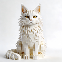 Vente en gros d'usine, blocs de construction micro mini en plastique ABS sur le thème du chat, briques de jouets DIY, ensemble de puzzles 3D, couleur personnalisée 1:12