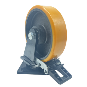 विमा औद्योगिक 8 इंच का कैस्टर पू और लोहे के अरंडी-वेल-ब्रेक व्हील्स यूरोपीय ट्रोली कैबिनेट के लिए भारी शुल्क कैस्टर - Product Image 1