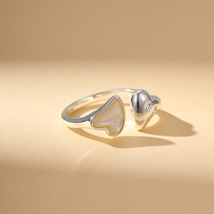 Heart Shaped Shell Open <b>Ring</b> Adjustable Fashion Jewelry Index <b>Finger</b> <b>Ring</b> Gift - Product Image 4