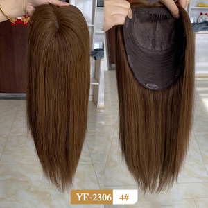 Venta al por Mayor, Listo para Enviar, Topper de Cabello Humano 9x9 con Base de Seda para Mujer, con Clip, Cabello Virgen Europeo 12A, Topper Kosher Judío - Product Image 3