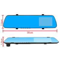 Caméra de tableau de bord de voiture avec écran IPS de 2,4 pouces, caméra de voiture HD DVR manuelle, caméra de voiture HD DVR avec capteur G, rétroviseur DVR de voiture