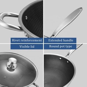 Sartén Antiadherente, Mejor Precio, Asado, Acero Inoxidable con Diseño de Panal, Wok - Product Image 6