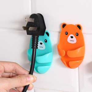 No-drill, strong, traceless cartoon plug <b>hook</b>, wall-mounted <b>kitchen</b> bear plug storage <b>hook</b> - Product Image 2