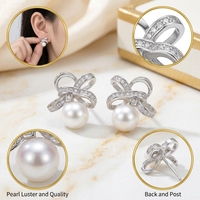 Boucles d'oreilles luxueuses surdimensionnées à perle unique fixée, perle ronde à haute brillance pour mariée et tenue quotidienne